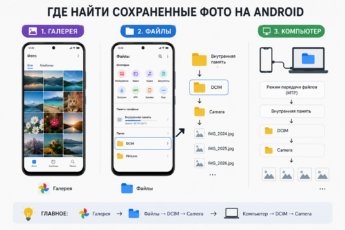 Поиск сохраненных фото и папки галереи на Android